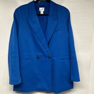 H&M Royal Blue Double-Breasted Blazer